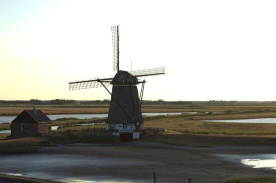 Bild einer holländischen Windmühle.