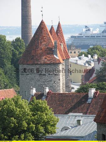 Blick nach Norden zum Hafen