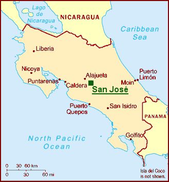 Costa Rica, die meisten Menschen wohnen im Landesinneren,(wegen des angenehmen Klimas und der äußerst fruchtbaren Vulkanerde), im sogennanten Messa Central (Zentrales Hochland, auf ca. 1000 m NN), wo auch ich sein werde...