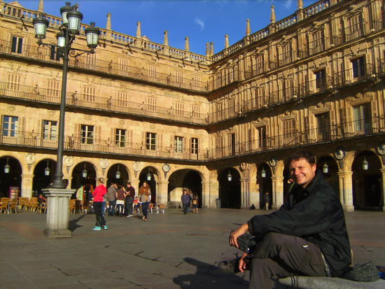 @ Plaza Mayor in Salamanca - trotz der Nachmittagssonne war es auch hier eiskalt!
