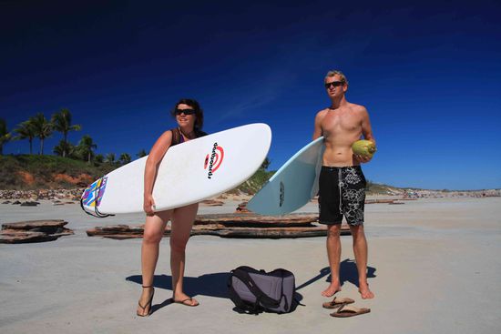 Die 2 Surf Freaks am Cable Beach in Broome