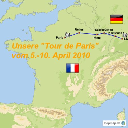 628 Kilometer trennen uns von Paris