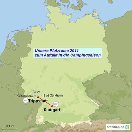 Unsere Fahrtroute in die Pfalz