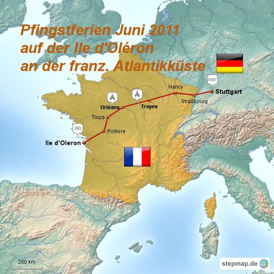 Unser Weg an die französische Atlantik-Küste