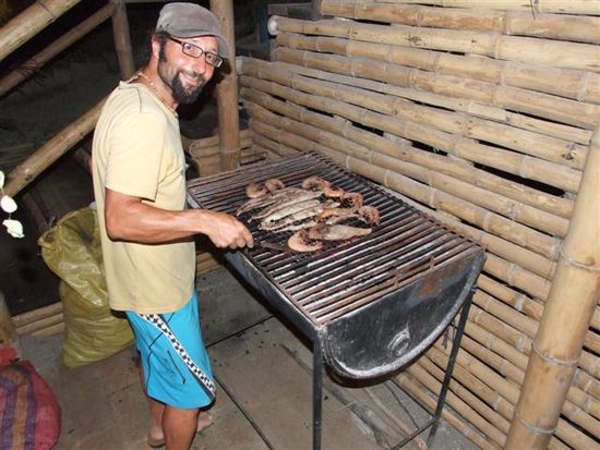 bbq night mit dem einkauf vom fischmarkt früh morgens, dorado, king prawns, tuna....hhhmmmmmm