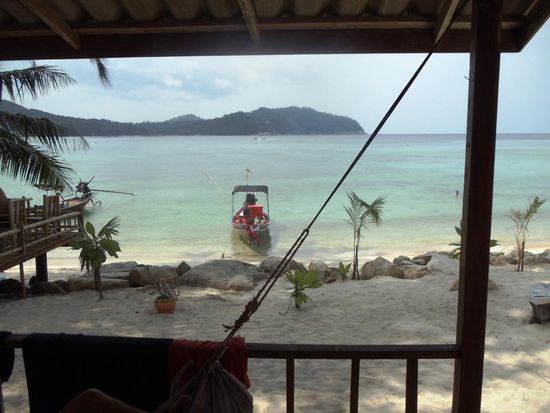 Ausblick von unserem Bungalow in Ao Chaoklum, Koh Pangan