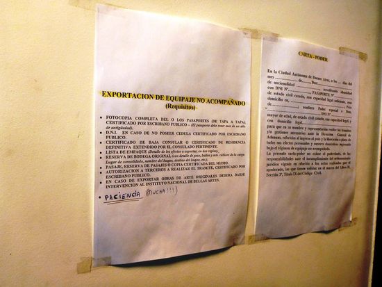 Wieder zurück bei der EMBA ein Schriftstück, auf welchem es auch steht; Paciencia, Mucha!!!