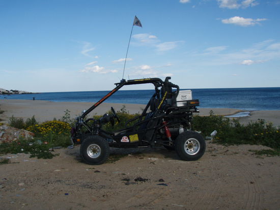 hier sind wir noch schnell über den Strand gebügelt 