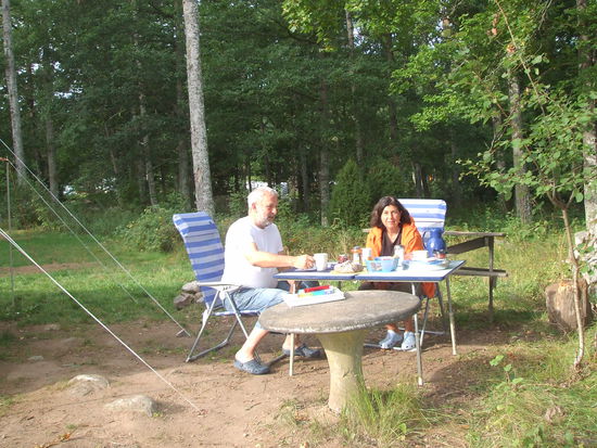 Frühstück in der Morgensonne - schön!