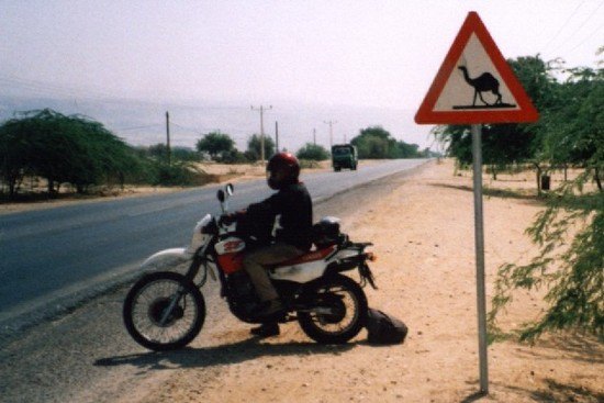 Mit dem Motorrad in Ägypten 2000.