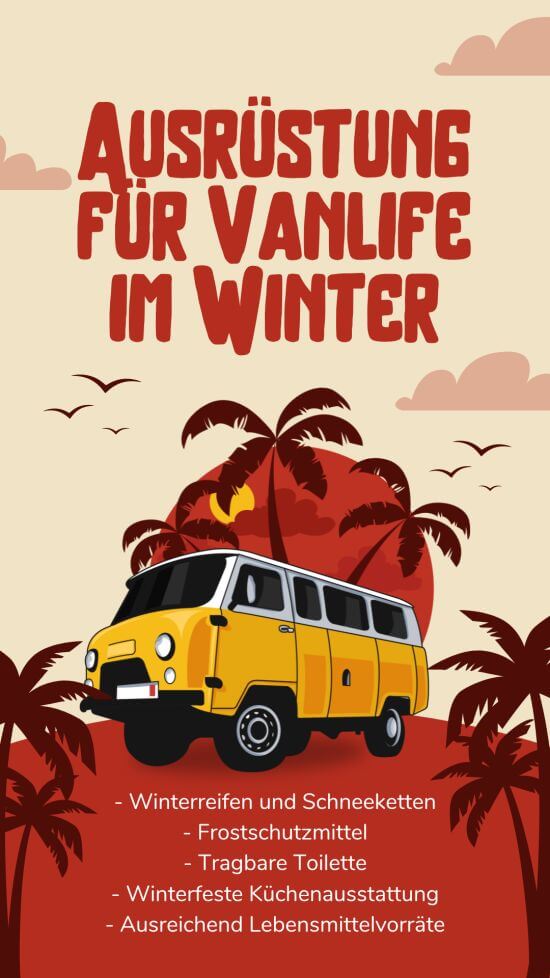 Infografik zum Thema Vanlife im winter.