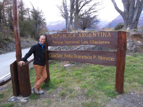 Am Eingang zum Nationalpark "Los Glaciares (Die Gletscher)"