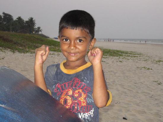 Zum Abschied ein indisches Lächeln - hier von dem Sohn unseres Kochs in Goa