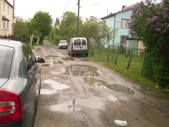 Straße vor der Pension