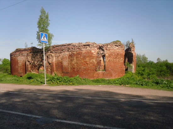 Zerschossene Kirche in Norkitten