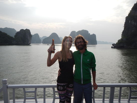 Cheers!!  Auf das schoene Wetter!!!
(Ha Long Bay)