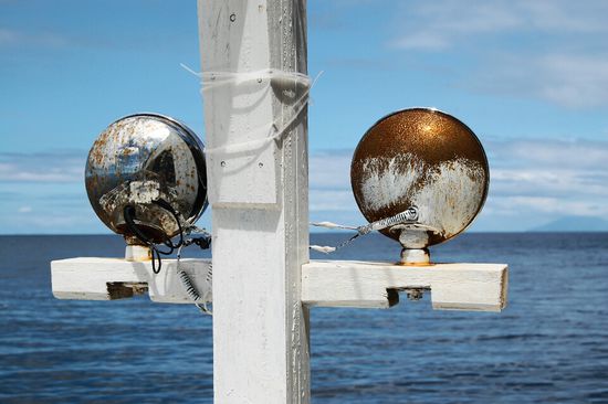 Solche Scheinwerfer habe ich vermisst auf unserer abendlichen Überfahrt.