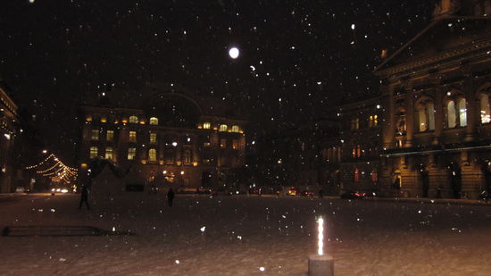 Bundeshausplatz im Schnee