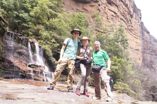 Martin , Bernadette und ich am Katoomba Waterfall