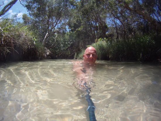 Im Eli creek konnte man sich bis ins Meer treiben lassen