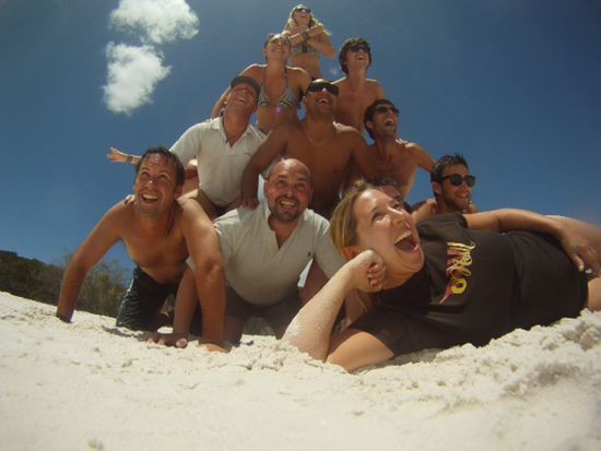 Die Segeltruppe am whiteheaven Beach