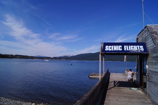 Wasserflugzeug anlegestelle am Lago Anau