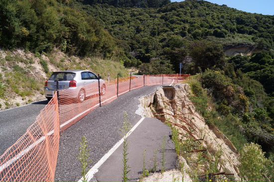 Halbe
Strasse zum Abel tasman NP ... Da gings ordentlich runter
