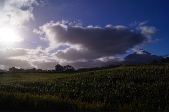 Weiter Richtung Plymouth ... Im hintergrund der Mount Taranaki