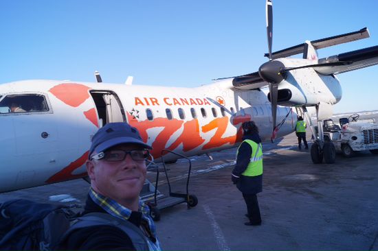 Mit der Air Canada Turboprop Maschine