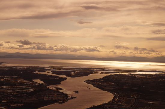 Sunset aus dem Flieger beim Landeanflug.