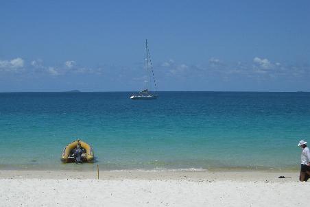 Blick auf das Meer von Whitehaven Beach
