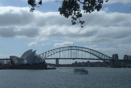 Blick vom Botanischen Garten auf die Oper und die Harbour Bridge