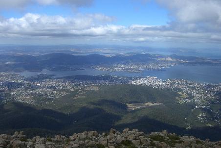 Nochmal der Blick auf Hobart!