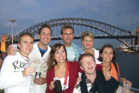 Die Harbour Cruise Party mit allen Schulfreunden zum Abschluß, hier mit Christian, Harry, Andrea, mir natürlich, Dirk, Tina und Sylvia !