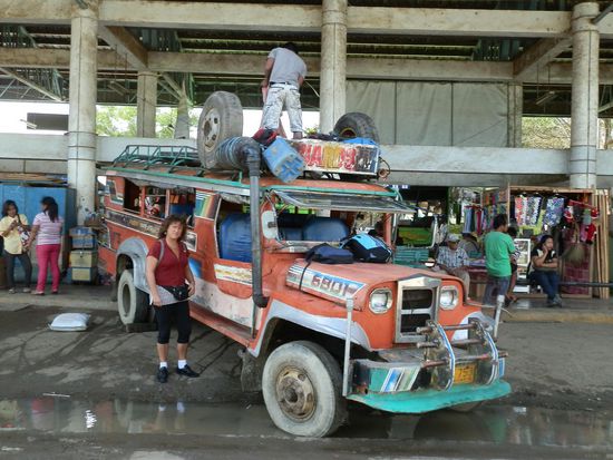 Die Frontscheibe blieb offen
Unser Gepäck wurde auf das Dach verfrachtet