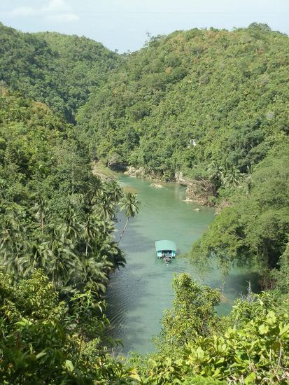 Unter uns das Nuts Huts und leider nicht zu erkennen - die Zipline
