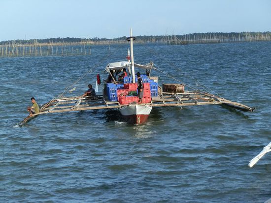 Talibon ist eins der wichtigsten Häfen für die unzähligen Inseln
Hier kommt gerade eine Ladung Leergut an