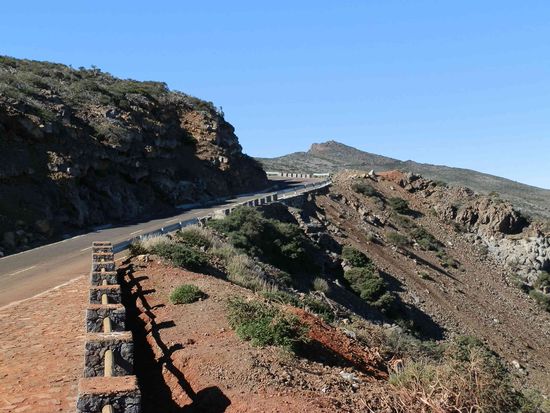 Straße vom Pico de la Cruz zum Muchachos