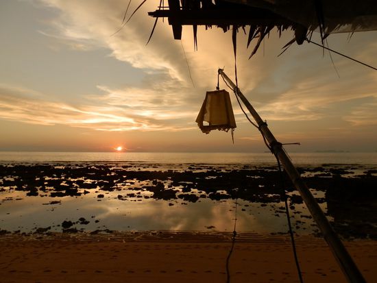 Zurück und den Sonnenuntergang geniessen 