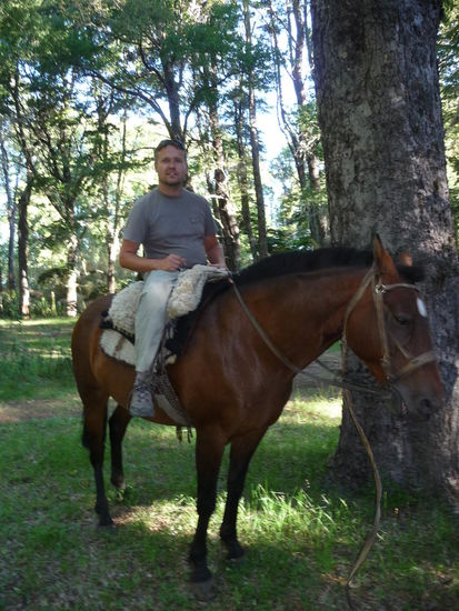 Auch Martin wagte sich aufs Pferd