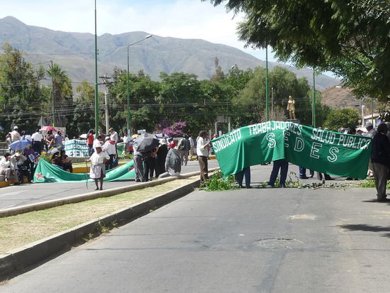 Strassenblockade durch Demostranten