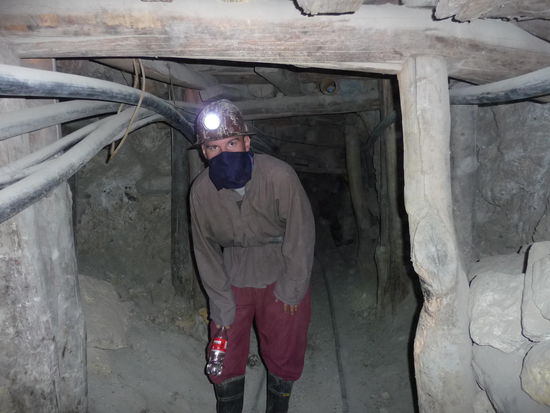 Tino in Mineurenkleidung