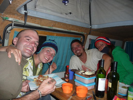 Abendessen mit Tino, Mo, Adi und Jana in Florina