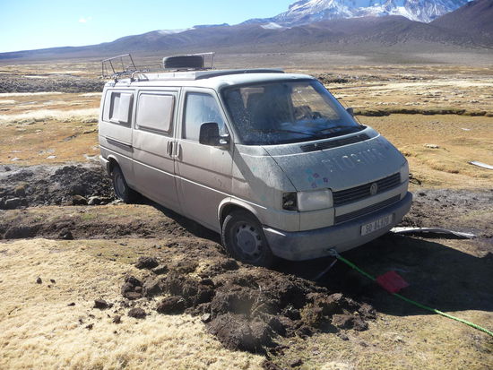 im Matsch steckengeblieben....