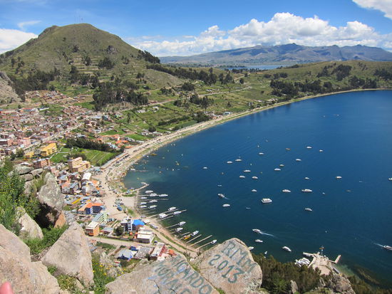 Die Bucht von Copacabana von einem Aussichtspunkt aus