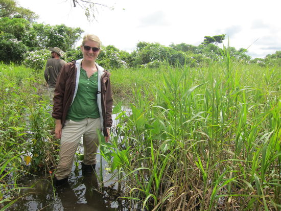 Auf der Suche nach einer Anaconda oder anderen Schlangen stapften wir durch meterhohes Wasser, aber fanden (leider) keine.