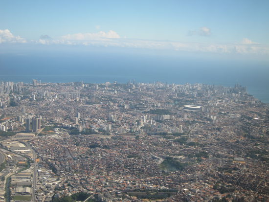 Salvador da Bahia vom Flugzeug aus (da wussten wir noch nicht, dass wir hier eine Nacht verbringen)