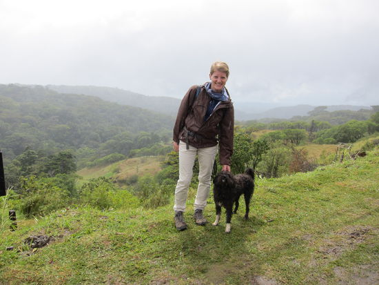 Treuer Begleiter: der Hund hat uns erst zu einem netten Cafe geführt, dort auf uns gewartet und danach zurück zum Hostel begleitet. 
In Costa Rica laufen total viele Hunde auf der Straße rum, das heißt aber nicht, dass sie wild sind, sondern dass die Besitzer keine Leinen haben und die Hunde den ganzen Tag machen was sie wollen. Und sie sind tatsächlich alle gut erzogen, hab noch keine gefährlichen Geschichten gehört.