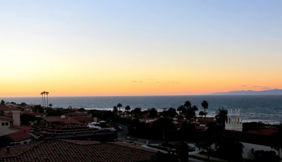 Blick bei Sonnenuntergang