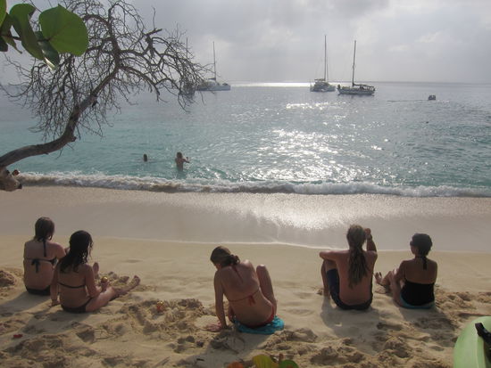 Die Santana legte immer einige Meter vor einer Insel an und dann konnte man rüber schwimmen oder mit dem Kanu rüber paddeln...